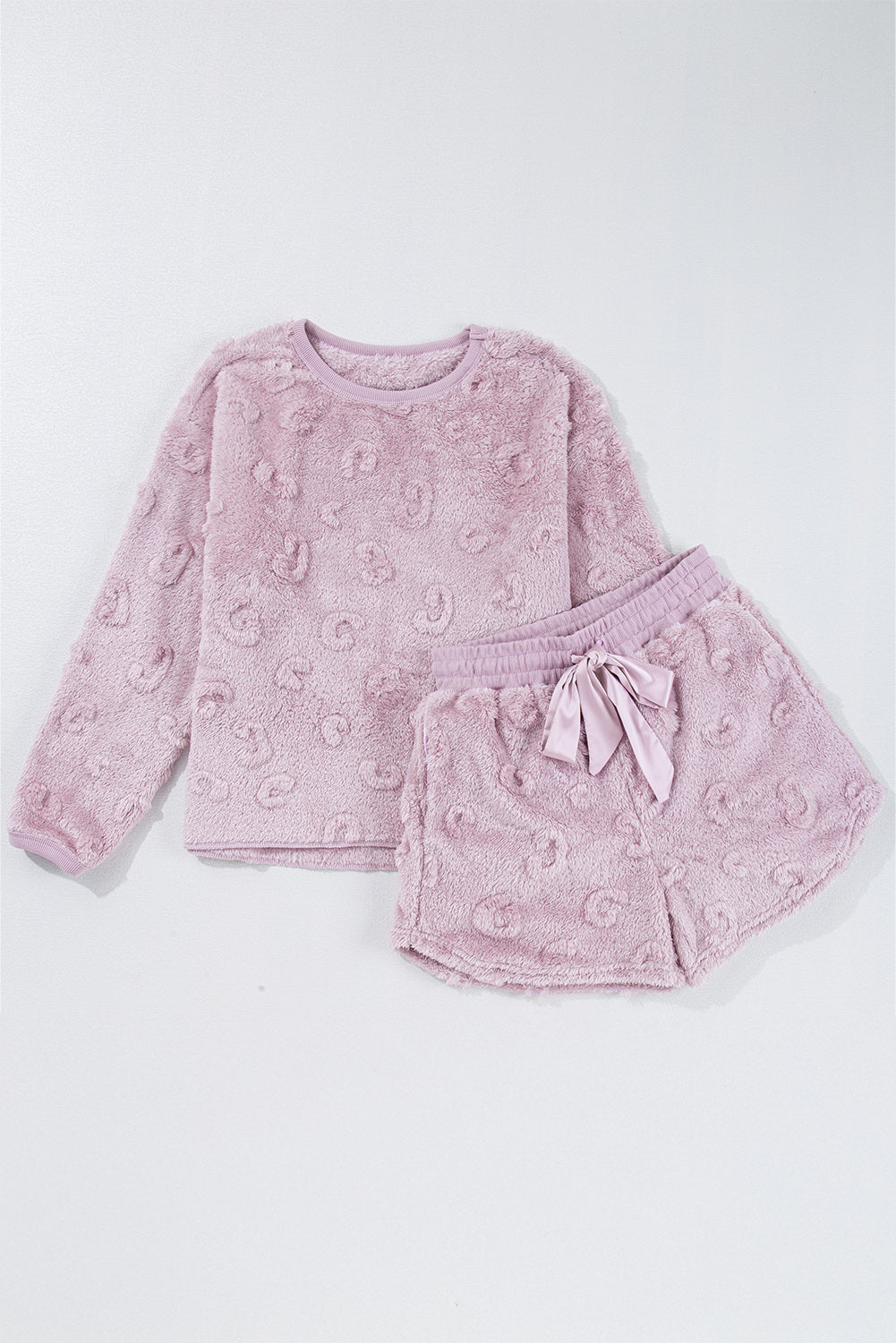 Cozy Leopard Fleece Loose Two Pieces Set