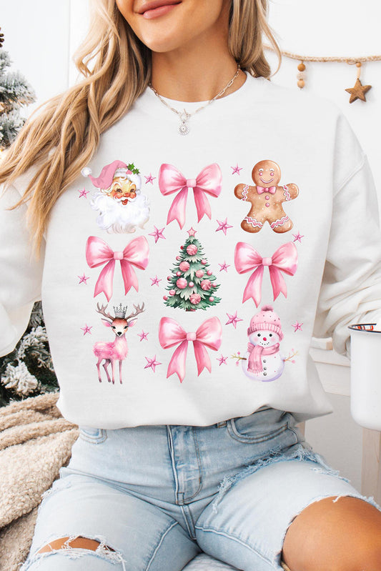 Beige Christmas Pullover Sweatshirt