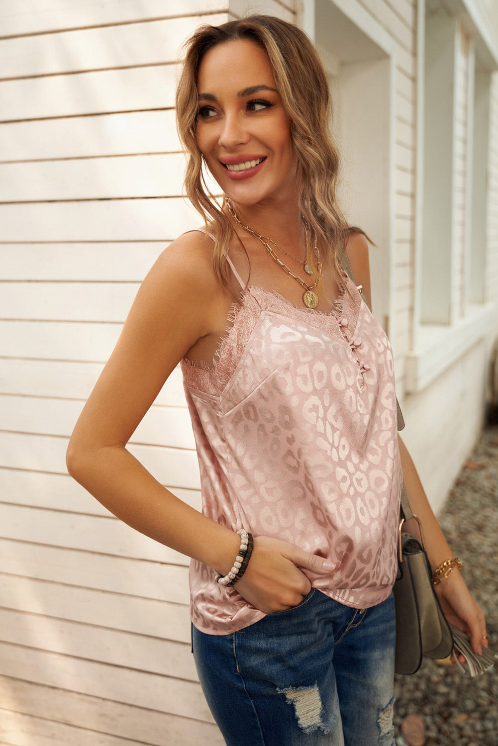 Leopard Buttoned Tank Top